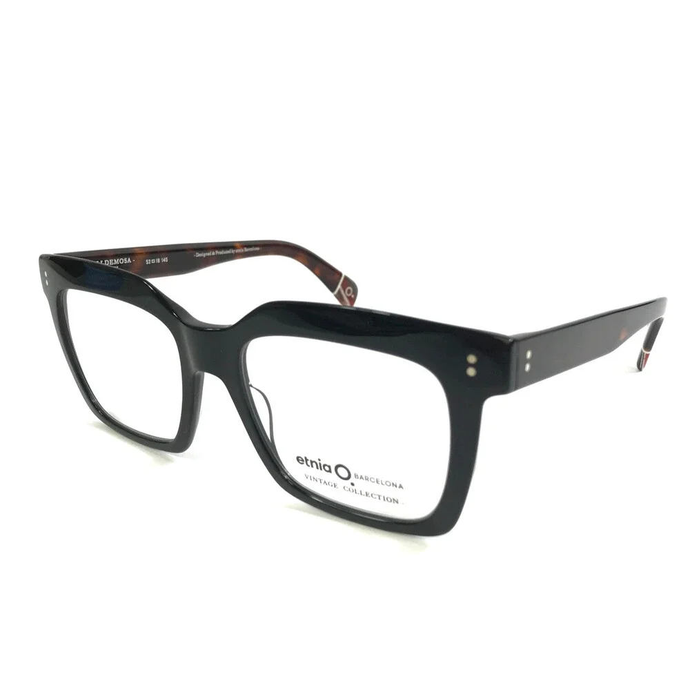 Etnia Barcelona Eyeglasses Frames VALLDEMOSA BKHV Black Havana Square 52-18-145